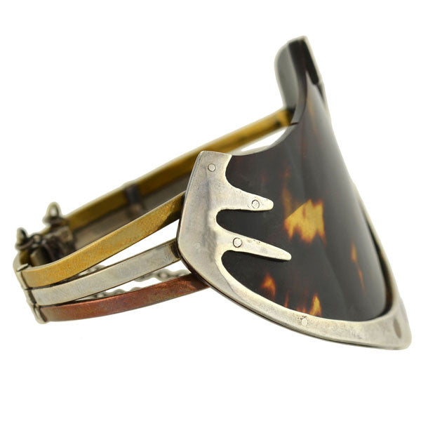 LEDESMA Vintage Mexican Sterling Tortoise Shell Bracelet