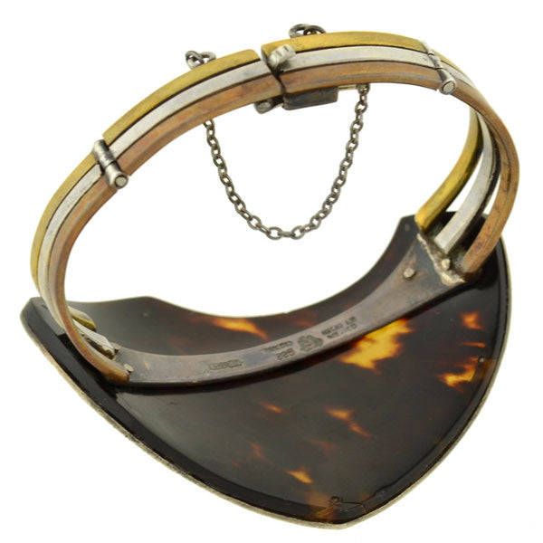 LEDESMA Vintage Mexican Sterling Tortoise Shell Bracelet