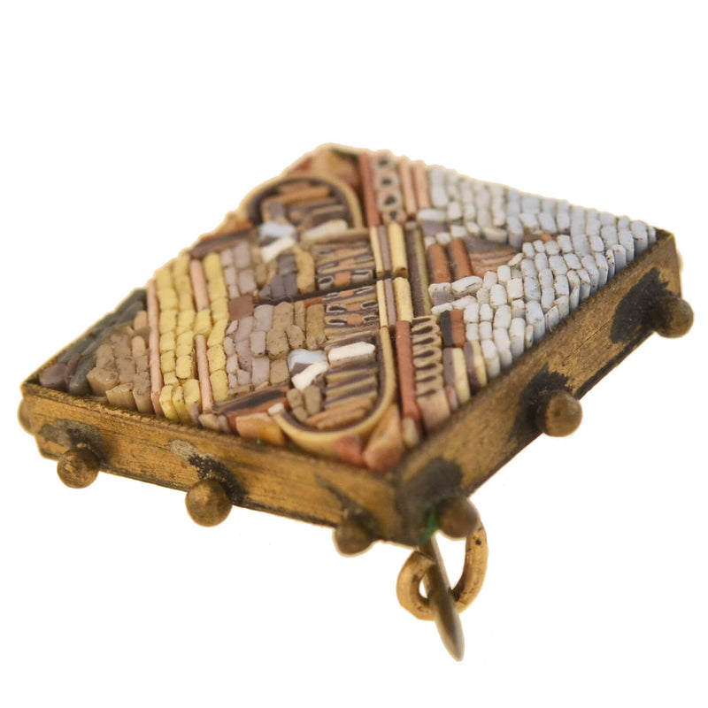 Victorian Gold-Filled Micro Mosaic Vatican City Pin Set