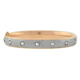 Victorian 14kt Rose Gold Steel Diamond Bangle Bracelet