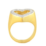 Estate 14kt Yellow Gold + Diamond Open Heart Ring 0.50ctw
