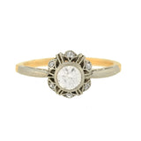 Victorian Mixed Metals Diamond Filigree Ring .53ct
