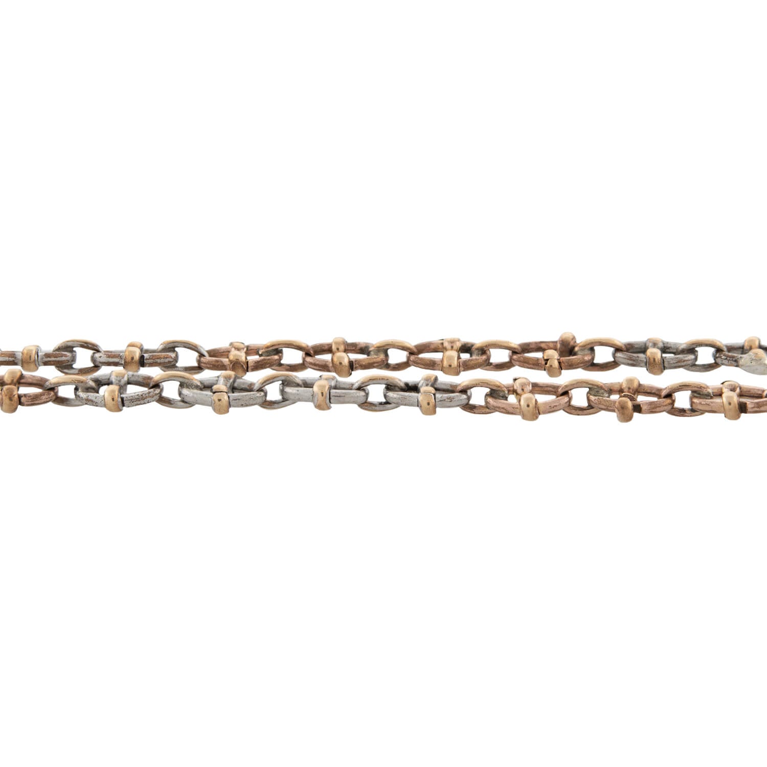 Late Victorian 14kt/Sterling Ball Chain Necklace 60"