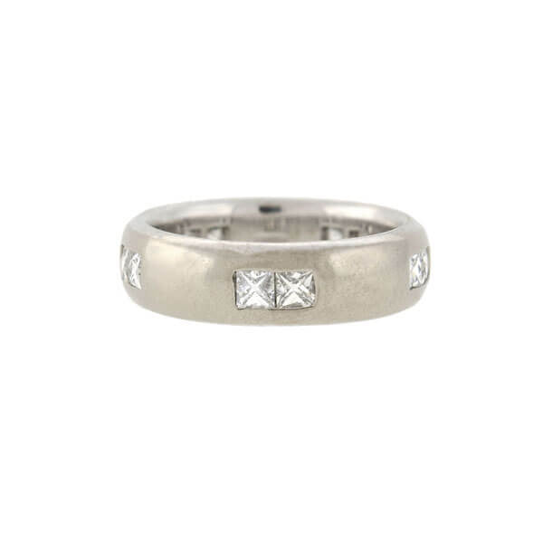 Estate 18kt French Cut Diamond Wide Band Ring 1.00ctw
