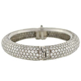 Estate Platinum Micro Pavé Diamond Bangle Bracelet 17ctw