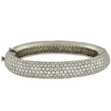 Estate Platinum Micro Pavé Diamond Bangle Bracelet 17ctw