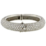 Estate Platinum Micro Pavé Diamond Bangle Bracelet 17ctw