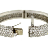 Estate Platinum Micro Pavé Diamond Bangle Bracelet 17ctw