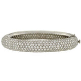 Estate Platinum Micro Pavé Diamond Bangle Bracelet 17ctw