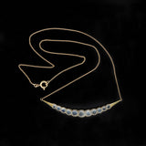Victorian Conversion 14kt + Moonstone Crescent Necklace