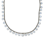 Art Deco Sterling Silver + Moonstone Multi-Drop Necklace