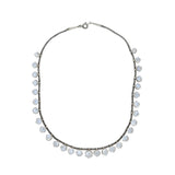 Art Deco Sterling Silver + Moonstone Multi-Drop Necklace