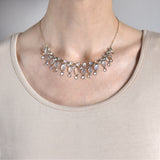 Art Nouveau 14kt Moonstone Festoon Link Necklace