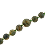 Art Deco Moss Agate & Rock Crystal Beaded Necklace