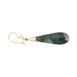 Victorian 14k + Moss Agate Teardrop Dangle Earrings