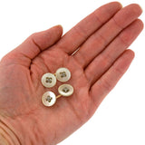 Victorian 14kt Mother of Pearl Diamond Button Cufflinks