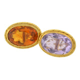 Late Victorian 14kt Gold & Multi-Gemstone Cufflinks