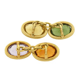 Late Victorian 14kt Gold & Multi-Gemstone Cufflinks