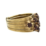 Vintage 14kt Garnet Stacked Band Harem Ring