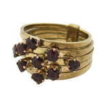Vintage 14kt Garnet Stacked Band Harem Ring