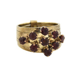 Vintage 14kt Garnet Stacked Band Harem Ring