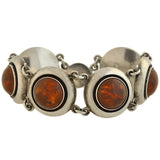 NEILS ERIK FROM Vintage Sterling Silver Amber Bracelet + Ring Set