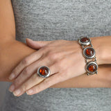 NEILS ERIK FROM Vintage Sterling Silver Amber Bracelet + Ring Set