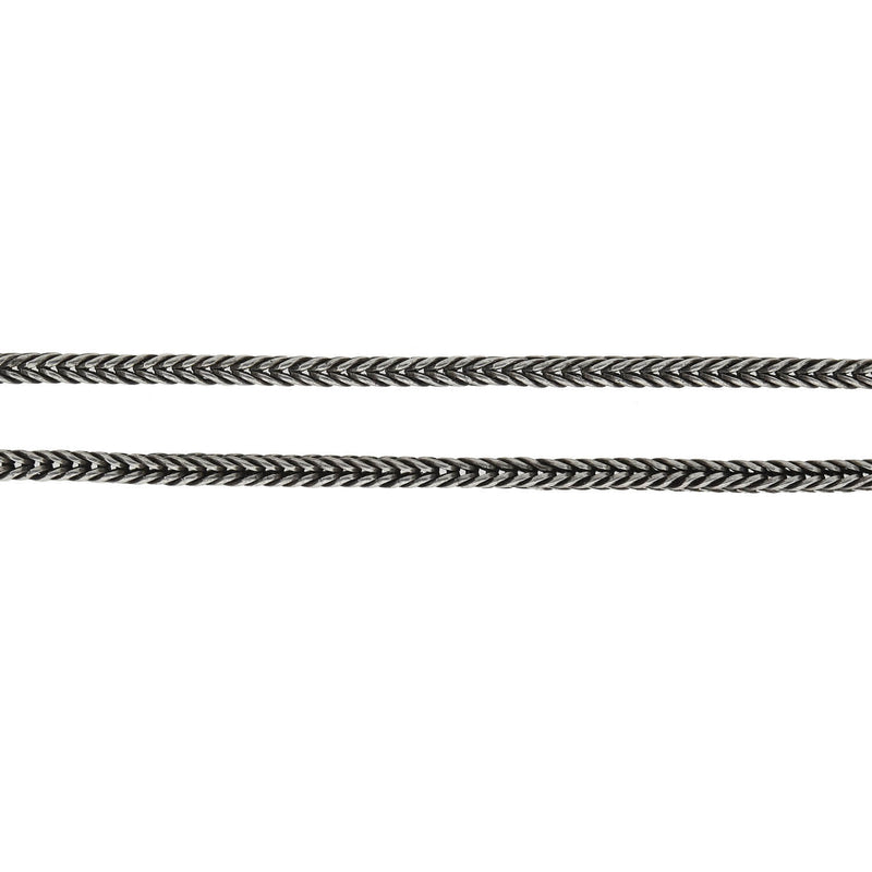 Victorian .800 Silver Tassel + Toggle Bar Chain Necklace 18.75"