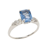 Art Deco Platinum Diamond & Sapphire Ring 1.51ctw