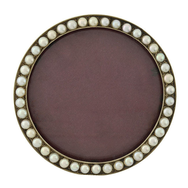 Victorian 9kt Natural Pearl Picture Frame 2.5" Diameter