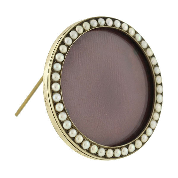 Victorian 9kt Natural Pearl Picture Frame 2.5" Diameter