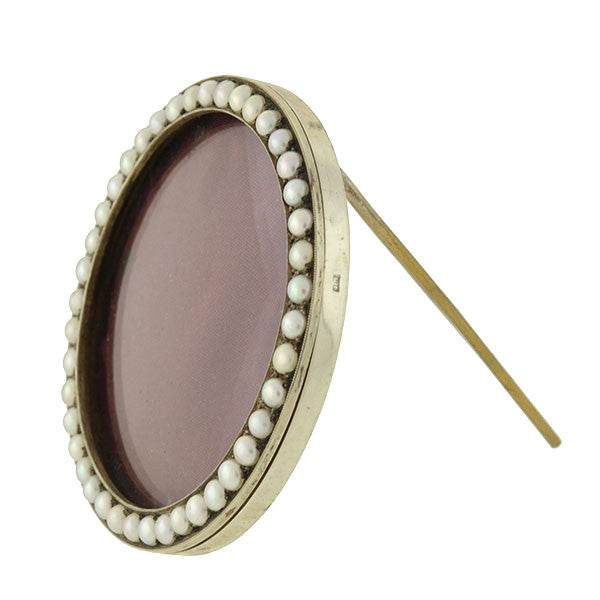 Victorian 9kt Natural Pearl Picture Frame 2.5" Diameter
