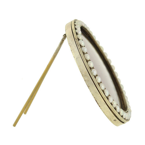 Victorian 9kt Natural Pearl Picture Frame 2.5" Diameter