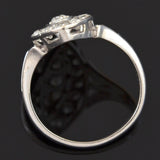 Edwardian Platinum Pavé Diamond Navette Ring 1.30ctw