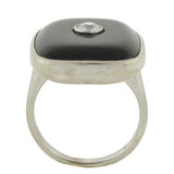 Art Deco 18kt Onyx & Diamond Ring .20ct