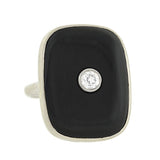 Art Deco 18kt Onyx & Diamond Ring .20ct