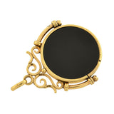 Victorian 14kt Onyx + Equestrian Horseshoe + Horse Head Fob
