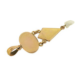 Art Deco 10kt Gold Petite Onyx Pearl Pendant