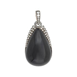 Victorian French 18kt/Sterling, Diamond + Onyx Day-to-Night Earrings/Locket Pendant Set