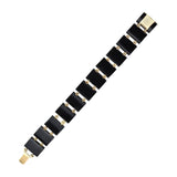 Victorian 14kt Carved Onyx Double Row Pyramidal Link Bracelet