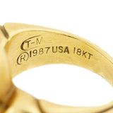 Estate VAHE NALTCHAYAN 18k Carved Onyx Intaglio Ring