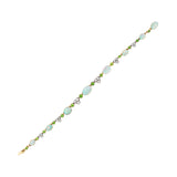 Art Nouveau 18kt/Sterling Opal, Diamond + Demantoid Garnet Bracelet