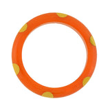 Retro Bakelite Orange & Yellow "6 DOT" Bangle Bracelet