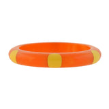 Retro Bakelite Orange & Yellow "6 DOT" Bangle Bracelet