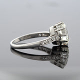 Estate Platinum + Oval Brilliant Cut Diamond Engagement Ring 2.05ct Center