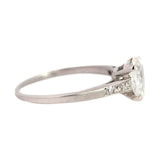 Art Deco Platinum Cushion Diamond Engagement Ring 0.90ct