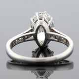 Estate Platinum + Oval Brilliant Cut Diamond Engagement Ring 2.05ct Center