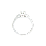 Retro Platinum Oval Diamond Engagement Ring 0.84ct center