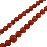 Edwardian Platinum/14kt Natural Oxblood Coral Bead Necklace 18.5"