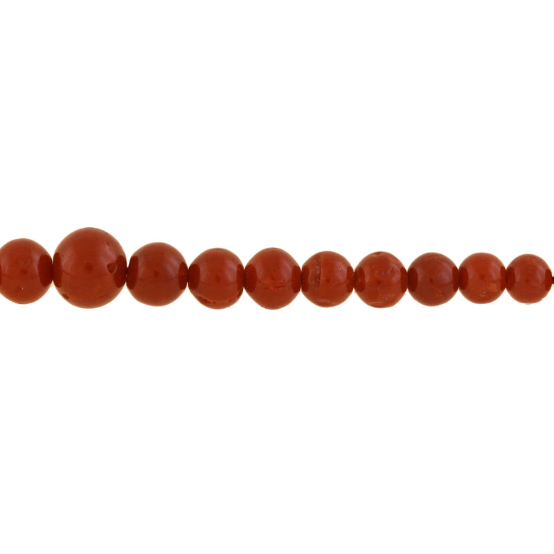 Edwardian Platinum/14kt Natural Oxblood Coral Bead Necklace 18.5"